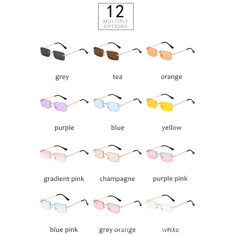 

Sunglasses Fashion Rimless Small Square Frame Driving Glasses For Women Men Fishing Cycling Sun Blocking Portable H9Sunglasses