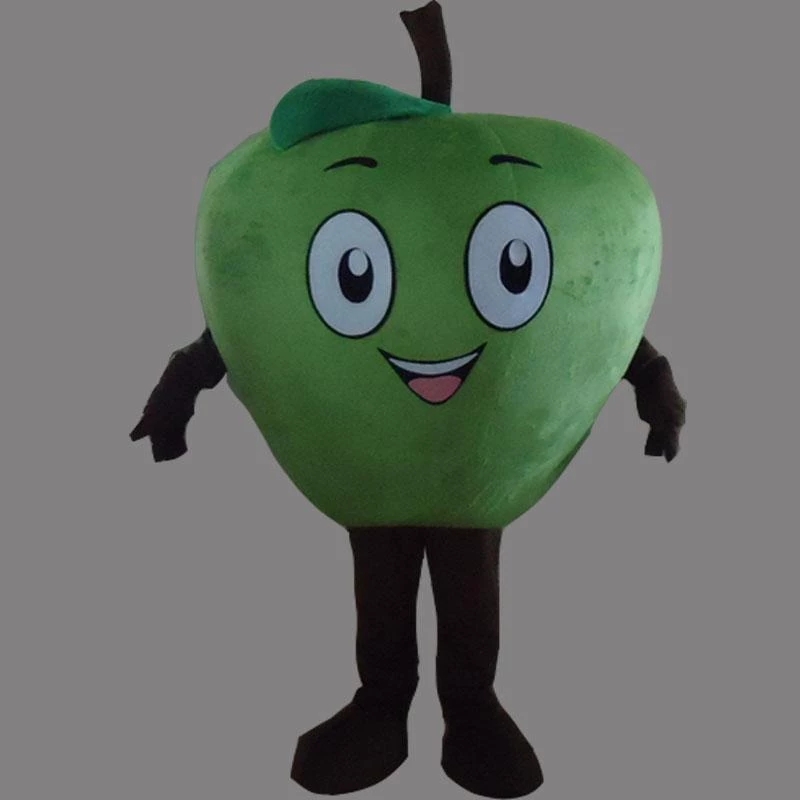 

Carnival Costume Little Green Apple Mascot Costume Adult Size, As pic