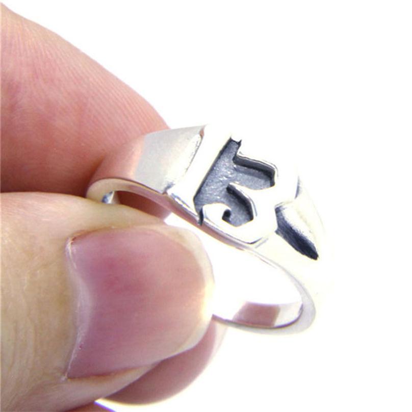 

925 Sterling Silver Number 13 Ring S925 Selling Lady Girls Biker Lucky 13 Ring2895