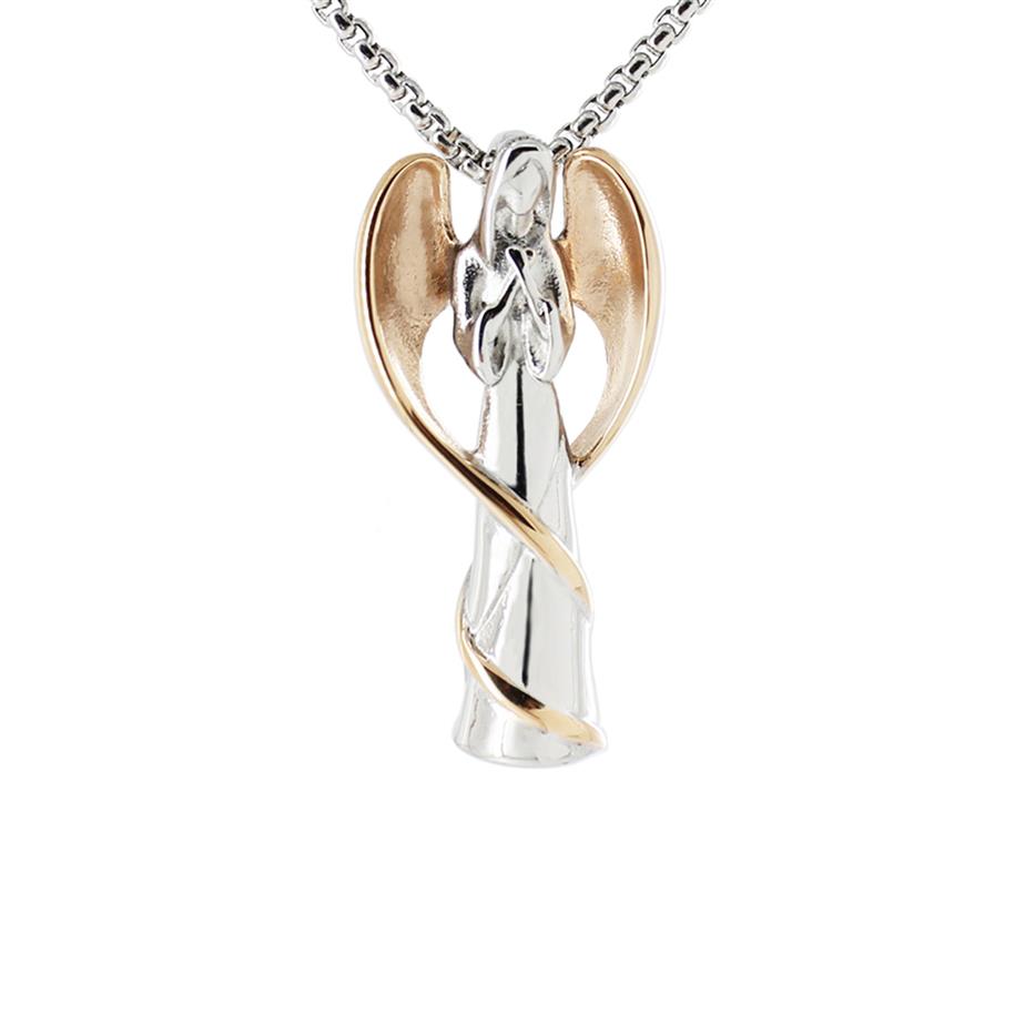 

Angel Cremation Necklace Memorial Urn Pendant Rose Gold Stainless Steel Ashes Keepsake Jewelry Gift for Women Men Hold Human / Pet248c