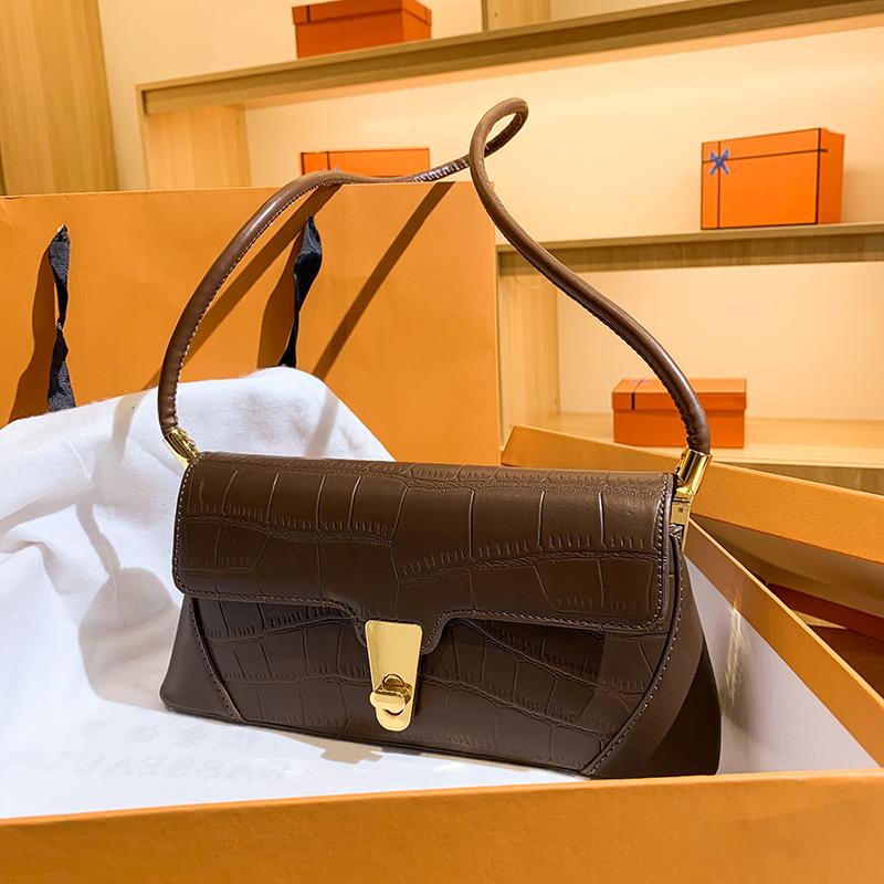 

Evening Bags French Style Women Shoulder Purse Leather Classic Crocodile Pattern Crossbody Bag Flap Baguet Vintage BagEvening, White baguet bag