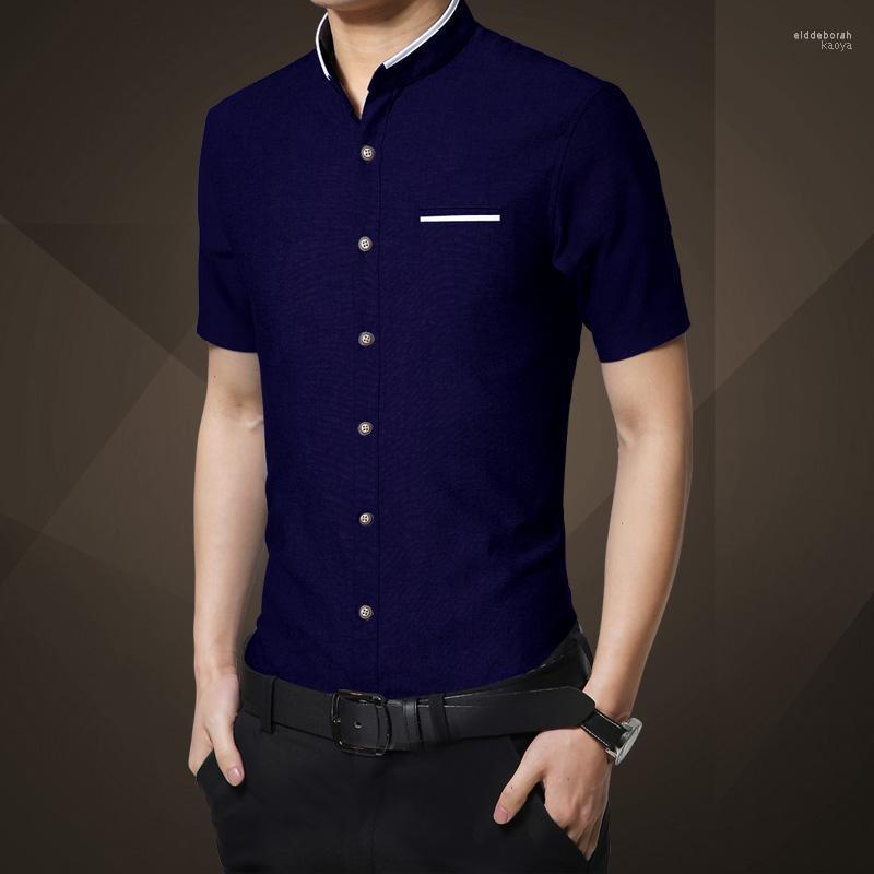 

Nice Summer Men Shirt Casual Social Business Brand Slim Collar Short Sleeves Clothes Men's Dress Shirts Eldd22, Khaki