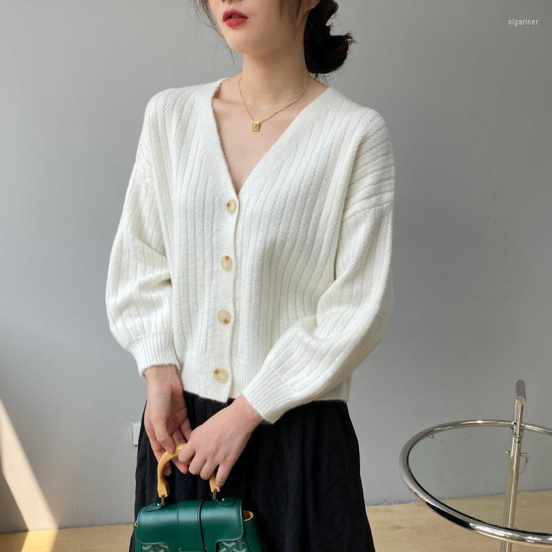 

Women's Knits & Tees Autumn Women Vintage Knitted Cargidans Tops Long Sleeve V-Neck Cardigans Fashion Sweater CardigansWomen's Olga22, Black