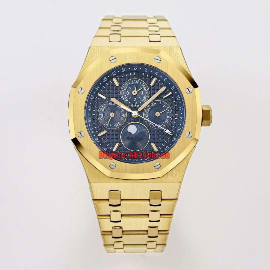 

Bell Factory Watches 26574BA.OO.1220BA.01 Perpetual Calendar 41mm Cal.5134 Automatic Mens Watch Blue Dial 18K Gold Bracelet Gents Wristwatches, 17