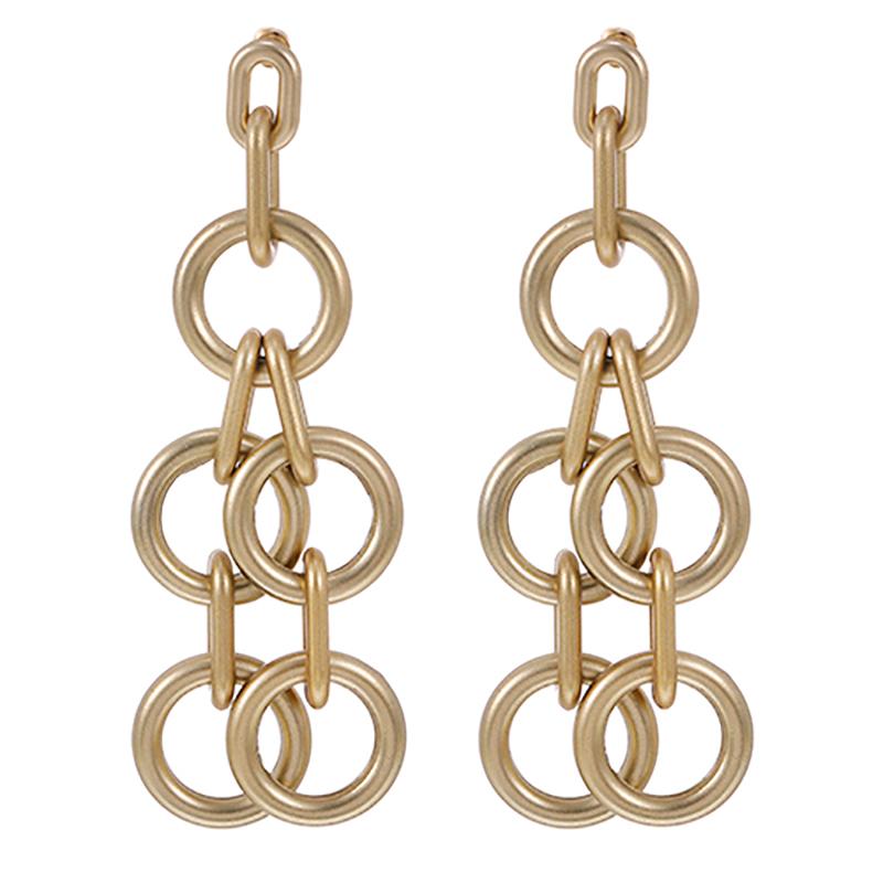 

Dangle & Chandelier ZHINI Geometric Circle Cutout Drop Earrings For Women Exaggerated Personality Punk Long Statement Earring Jewelry