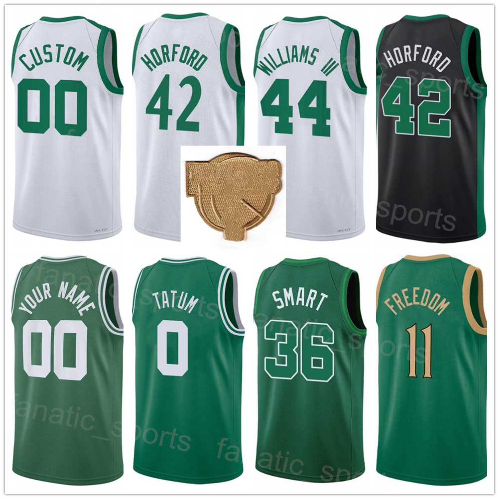 

The Finals Printed Basketball Jaylen Brown Jersey 7 Jayson Tatum 0 Marcus Smart 36 Payton Pritchard 11 Robert Williams III 44 Al Horford 42 Green White Men Woman Kids, With the finals patch