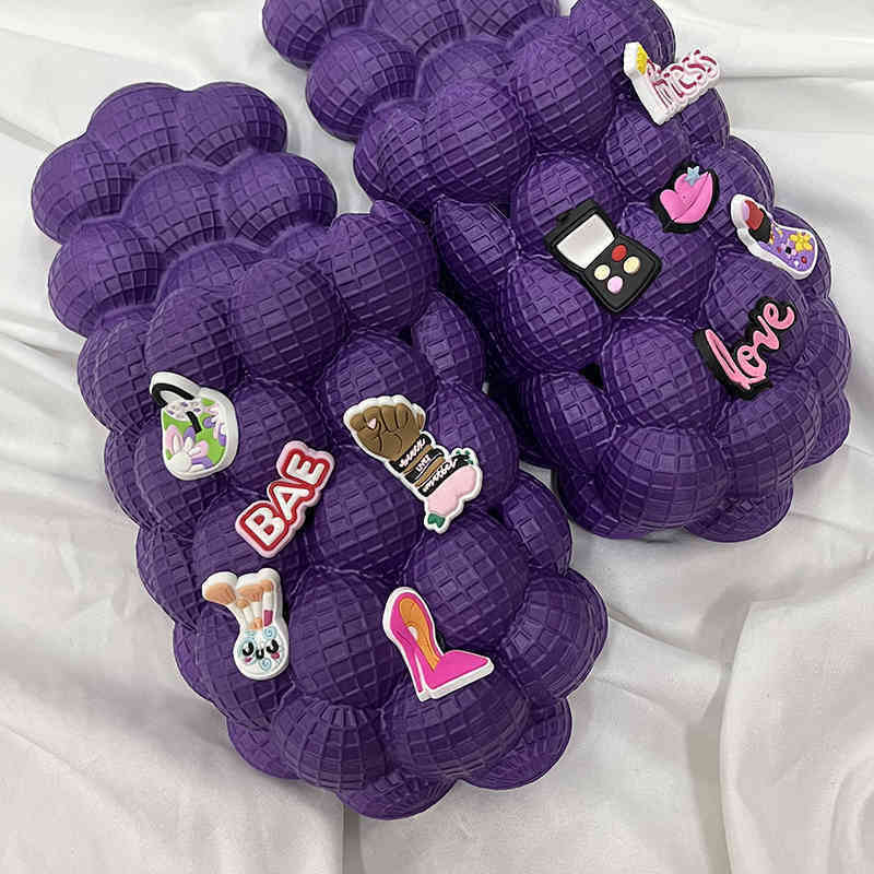 

Nxy Slippers Mens Sandals Women's Shoes Bubble Shoes Peanut Hole Shoes Bubble Slides Flip Flops For Women 220726, Peanut orange-e022