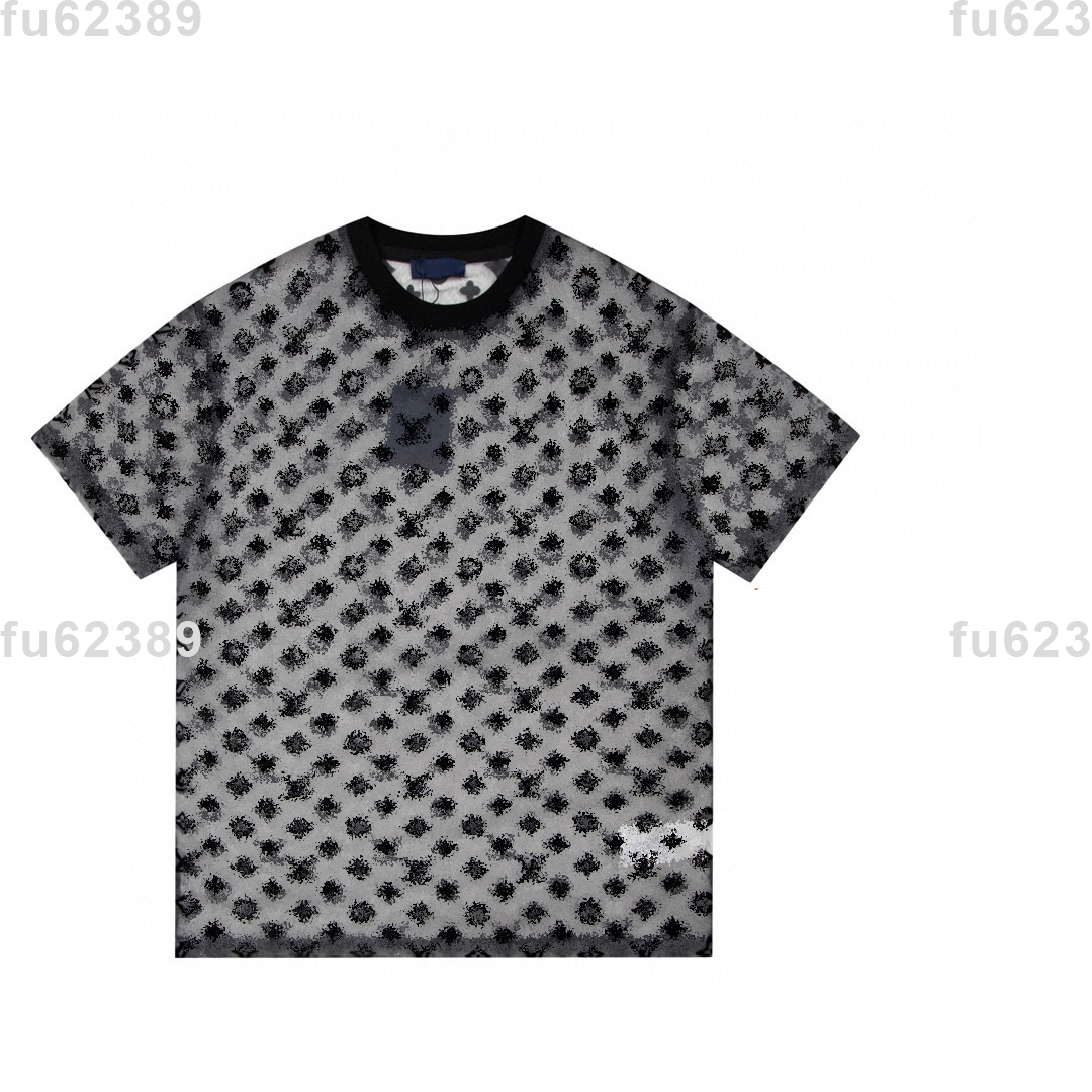 

22ss Designer Tide T Shirts Chest Letter Sweatshirts Laminated Print Short Sleeve High Street Loose Oversize Casual T-shirt 100% Pure Cotton Tops for Men and Women 007, Black