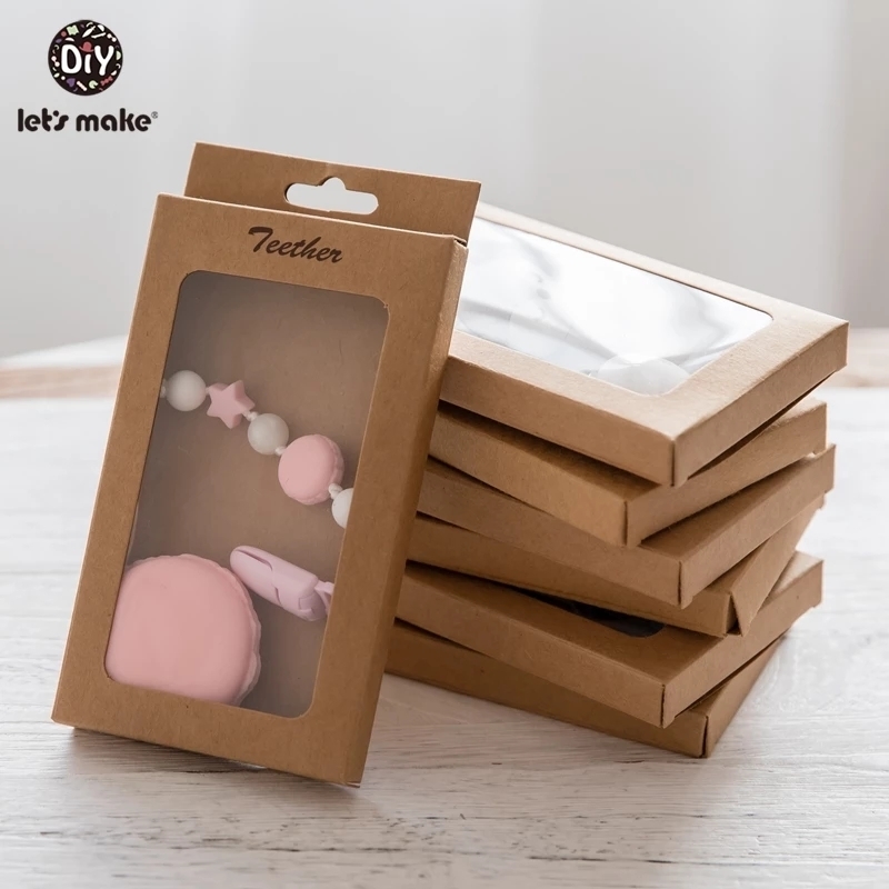 

Let's Make 20pcs Baby Gift/Merchandise/Packing Box Kraft Paper Wedding Wrapping Jewelry Supply Nursuing Accessories Baby Teether 220407