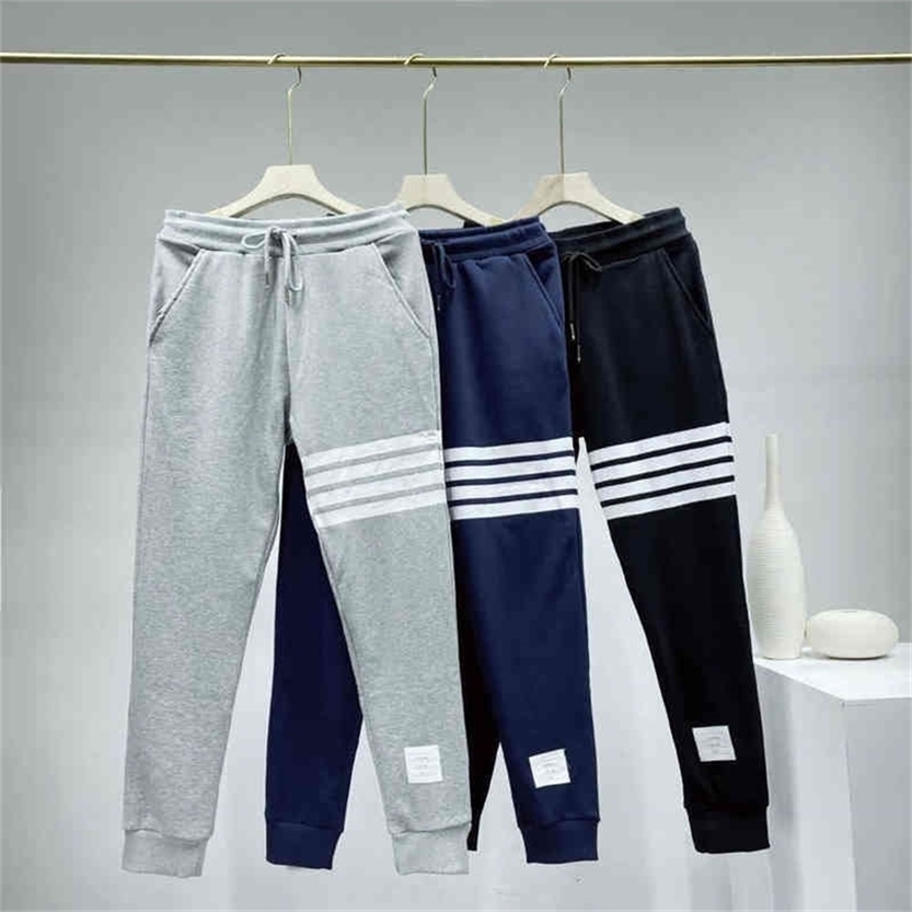 

2022 High Quality new special offer Autumn long yarn dyed four bar elastic casual Terry Cotton classic British pants I3GB, Navy