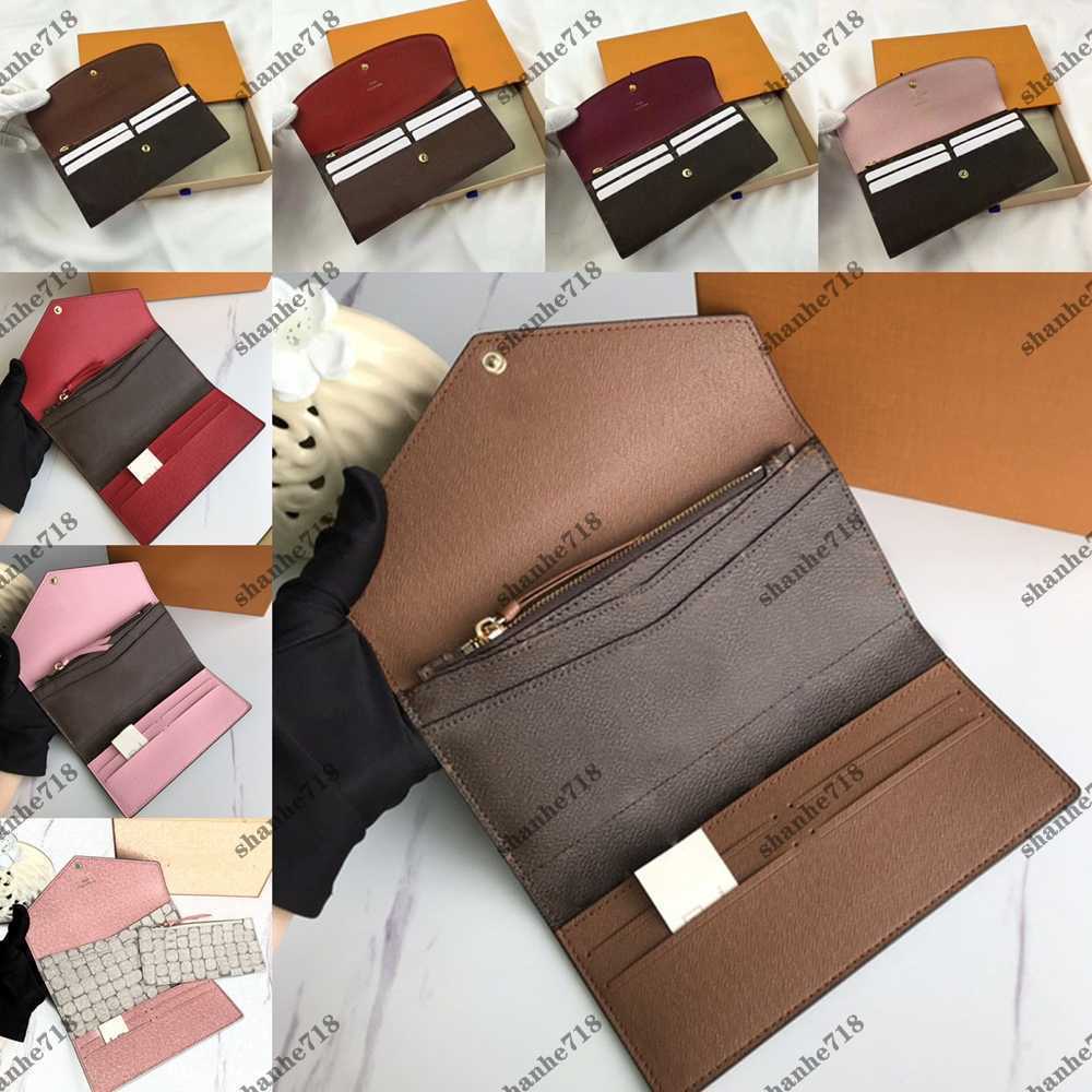 

Top Quality Emilie Josephine Envelope Long Wallets Cowhide Coin Purse Men Women Designer Luxury Clutch Bags Lady Purses Passport ID Card Bag, Bubble paper package