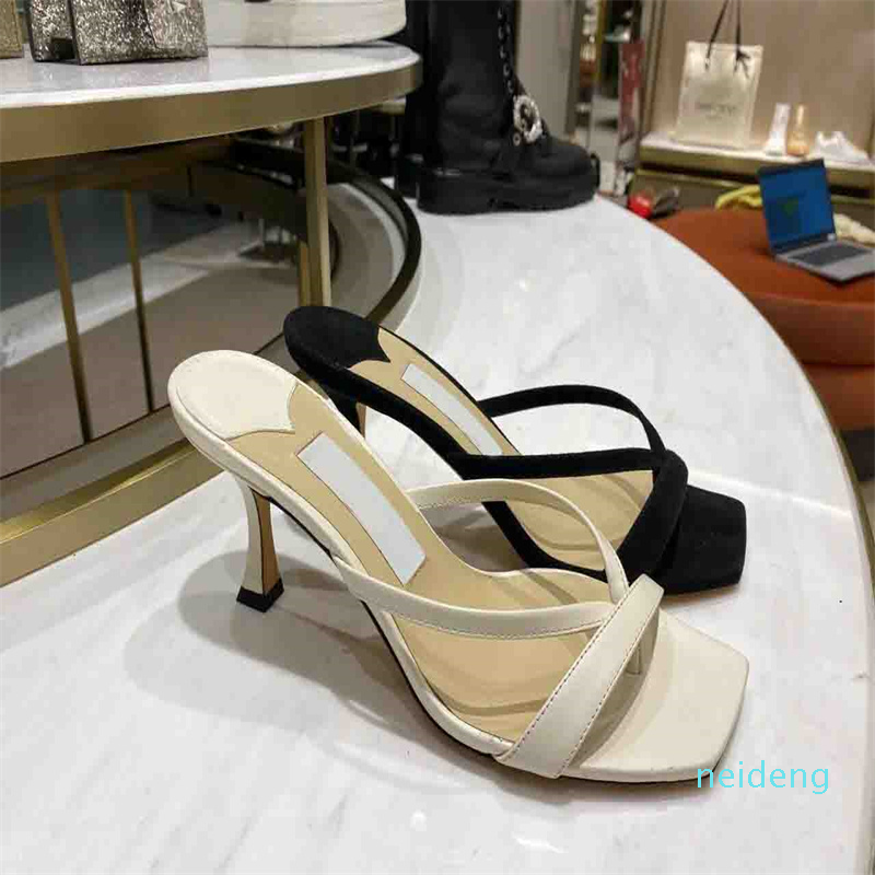 

2022 Mules Shoe Women sandal high heels shoes genuine leather MAELIE 70 Luxury designers summer sandals 35-42 with box