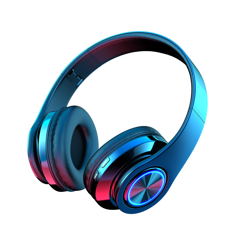 Bluetooth -headset trådlösa hörlurar fällbara hifi -stereo hörlurar med mic support SD -kort FM för Xiaomi iPhone Sumamg -telefon