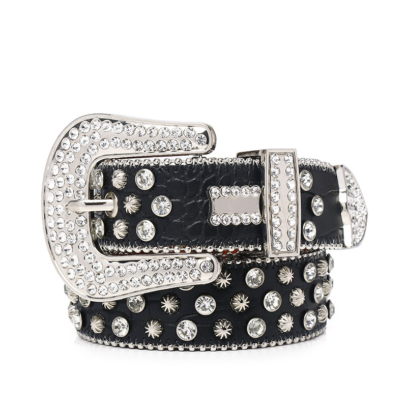 Designer de mode Ceintures Bb Ceinture Simon pour Femmes Strass Ceintures Argent Brillant Diamant Cristal Dames Ceinture Jeans Multicolore 61 Cou