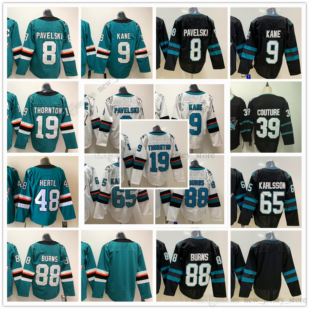 

Movie College Ice Hockey Wears Jerseys Stitched 8JoePavelski 9EvanderKane 19JoeThornton 39LoganCouture 48TomasHertl 65ErikKarlsson 88BrentBurns Men Jersey, Other style. send pictures on order