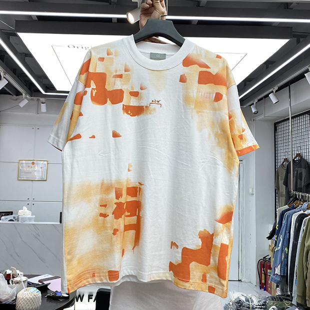 

22SS T Shirt Tee Men Women Mosaic Printed High Quality Short Sleeve Oversized T-shirt Tops Real Pics, White