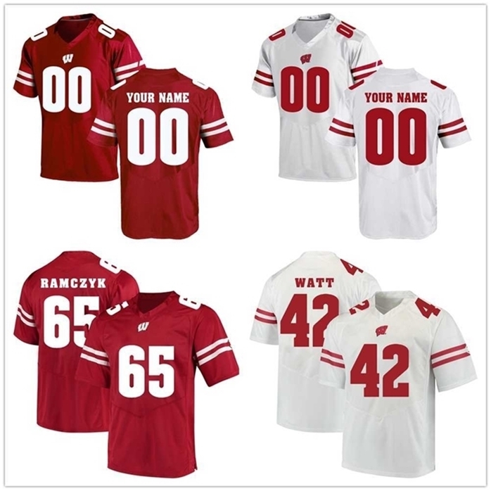 

Sj98 Custom Wisconsin Badgers college jersey Watt Jonathan Taylor Russell Wilson James White Montee Ball Football stitched Jerseys, Red