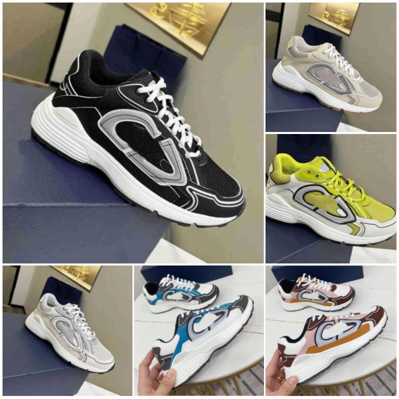 

B30 Designer Sneakers Casual Shoes Men Women Vintage Chunky Calfskin Mesh Grey Technical Oblique Runner Trainers Outdoor Shoe, Color 6
