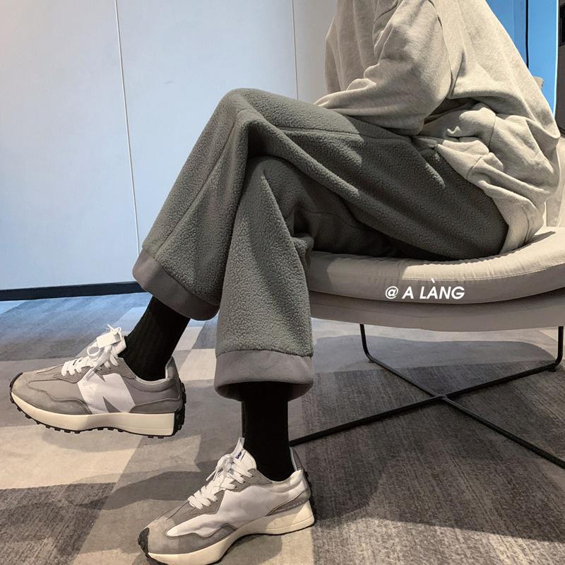 

Men's Pants Thick Wool Pants, Warm, Casual, Street Wear, Loose, Hip Hop, Straight, Retro Fashion, Winter M-2xl, Black