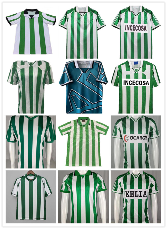 

94 95 96 97 98 03 04 retro soccer jerseys 1995 Real Betis Match Worn Menendez FINIDI 25 RIOS 21 football maillot de foot, 1998 home