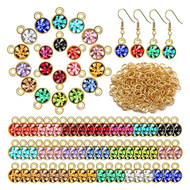 

Charms Stainless Steel Charm Crystal Necklace Pendant Birthstone For Jewelry Making Women Earrings DIY AccessoriesCharms