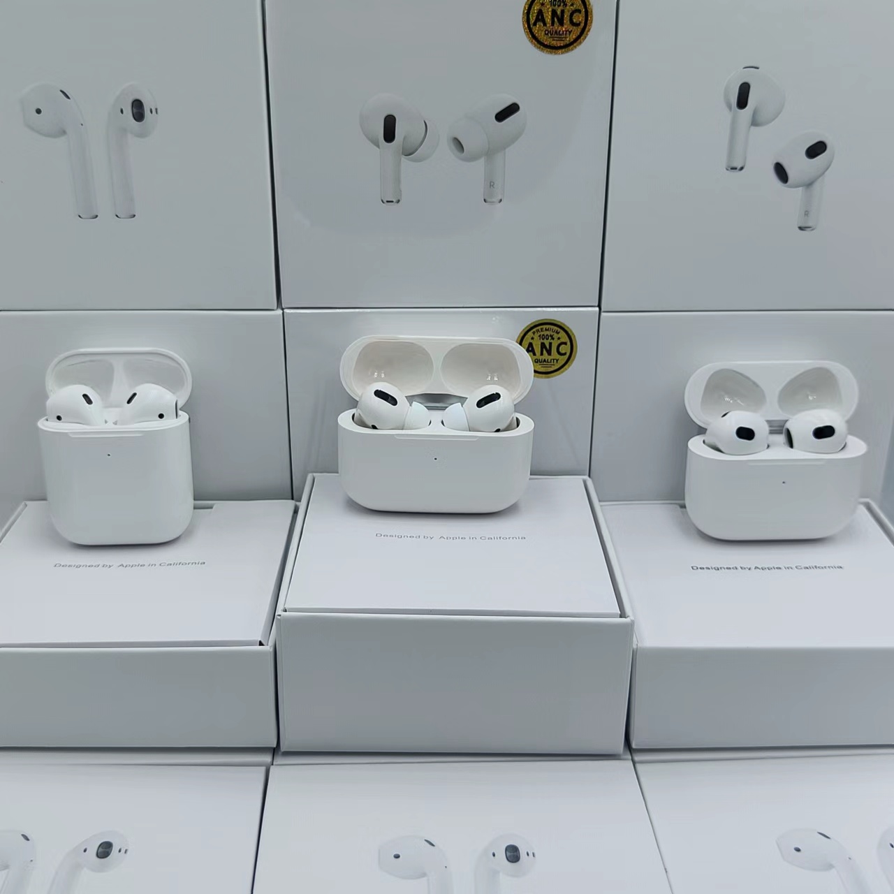 

for Apple AirPods ANC Noise cancellation AP3 AP2 Airpods pro Earphones Air pros H1 Chip Rename GPS Wireless Charging Bluetooth Headphones Earbuds 3rd generation, White