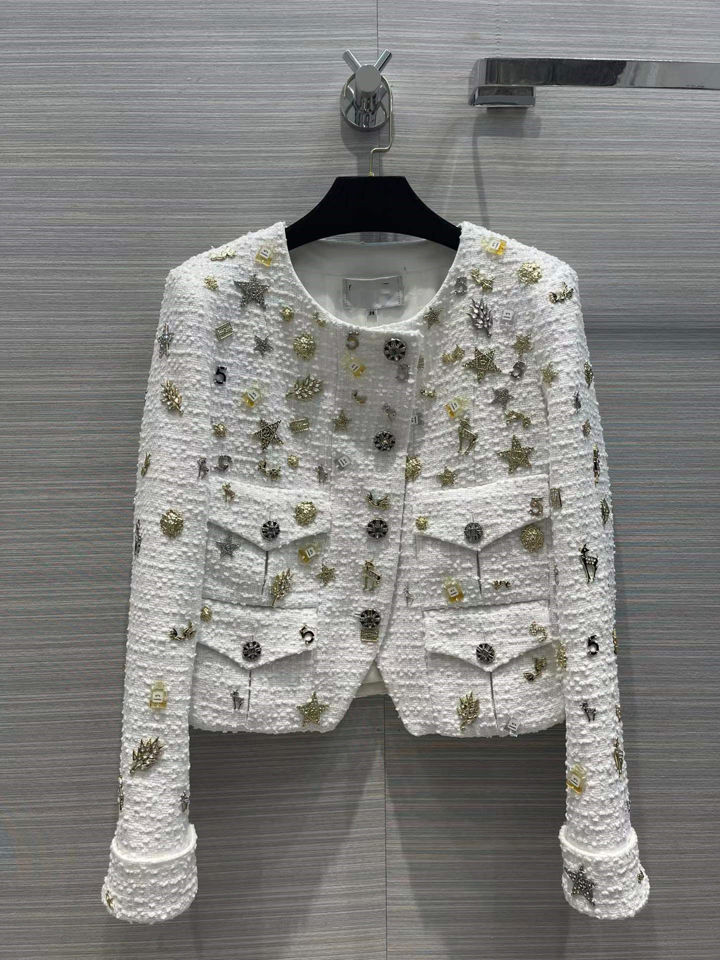 

Milan Runway Jackets 2022 Spring O Neck Long Sleeve Panelled Women' Coats Designer Brand Same Style Outerwear 0316-2, Picture color