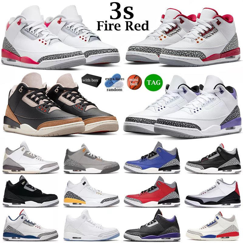 

3 3s With box basketball shoes men jumpman 3 fire red Cardinal Red Pine Green Racer Blue Cool Grey Hall of Fame mens trainers outdoor sports sneakers size 40-47, 20