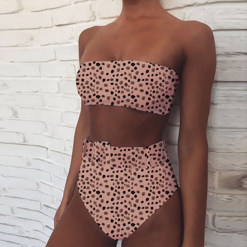 

High Waist Bikini Swimsuit Female Bandeau Swimwear Sexy Neon Thong Bikini Set Beachwear Bathing Suit Women Y200319, Af157601