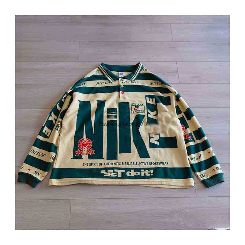 

co Top Quality hoodie Vintage Nzzyb branded cpfms Lapel polo long sleeve men' and women' same style lovers leisure American silhouette, Green (as shown in the picture)