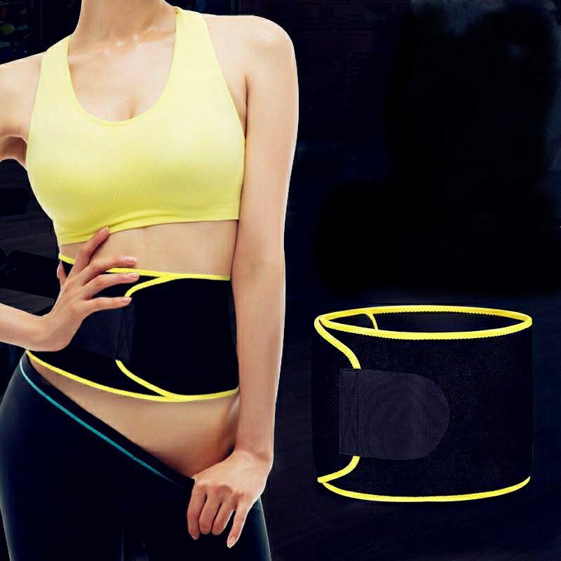 

Belts Waist Back Support Trainer Belt Sweat Utility For Sport Gym Fitness Weightlifting Tummy Slim BeltsBelts, Black