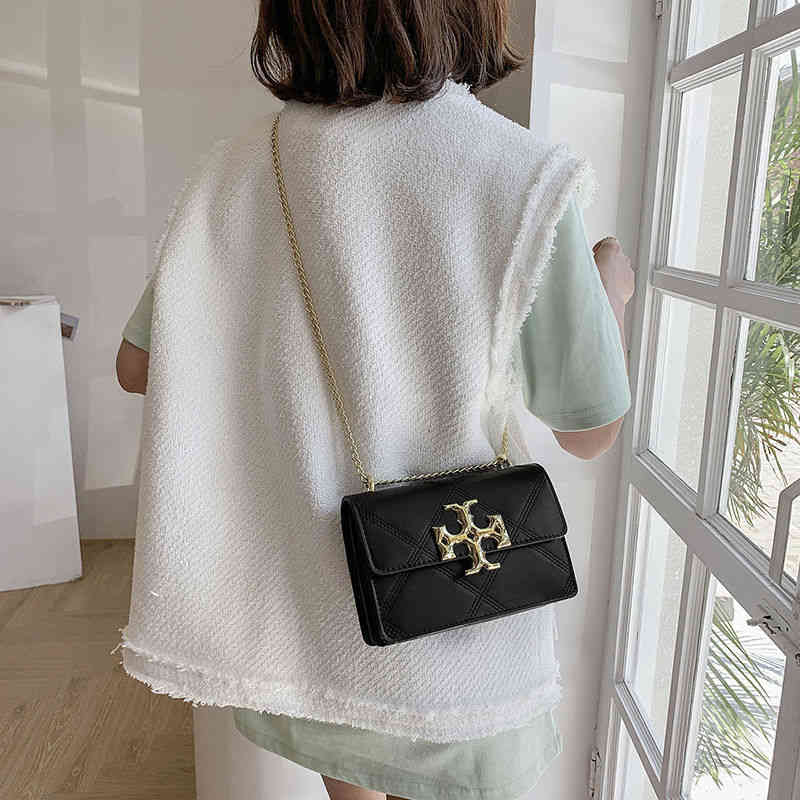 

bag 20% OFF 2022 new fashion trendy bags Lingge chain Shoulder Fashion Korean versatile messenger female student, Black