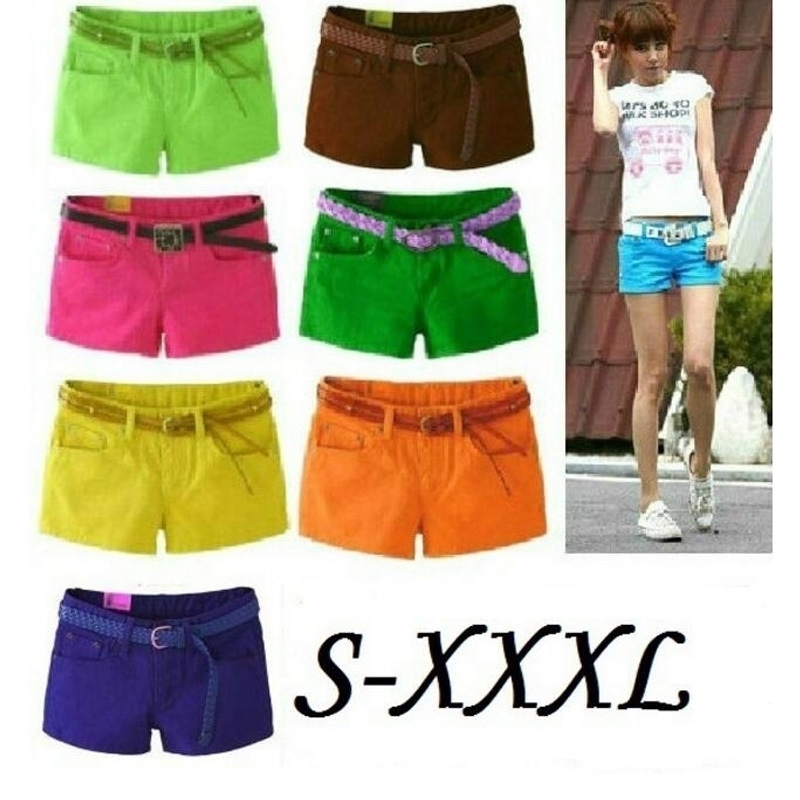 

Summer Denim Shorts Slim Fit Candy Color Short Pants Plus Size XXXL Short Jean Shorts Denim Y200403