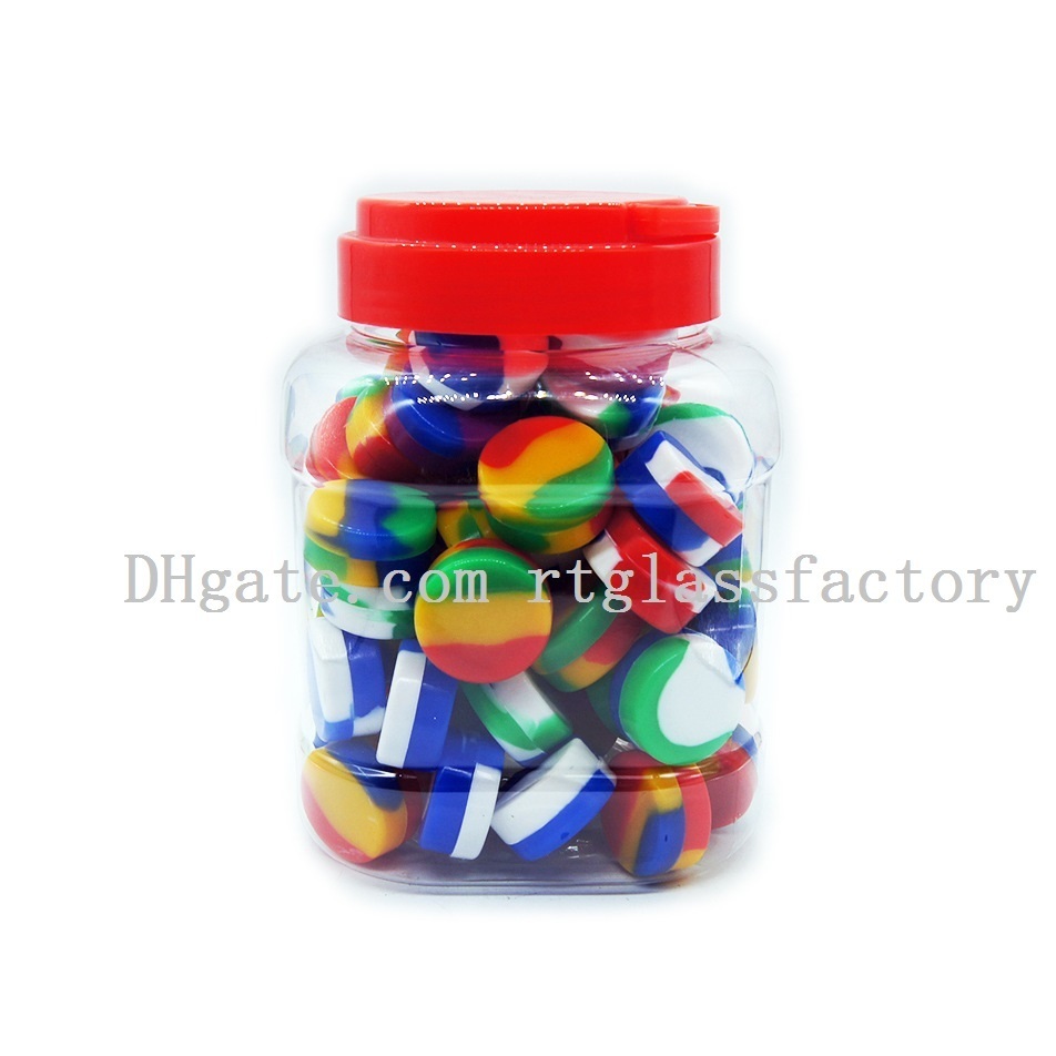 

5mL Smoking Accessories Nonstick Wax Containers Reusable Round Silicone Box Silicon container food grade jars dab tool storage jar holder