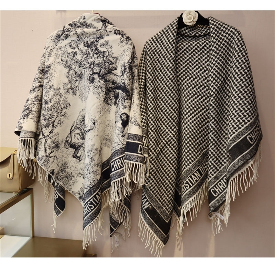 

72% OFF 2022 autumn and winter new scarves star with jungle sketch shawl cloak wool cashmere thousand lattice scarf warm blanket
