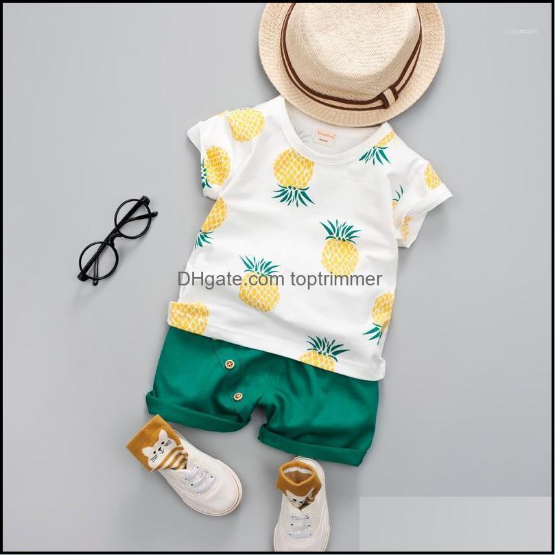 

Baby Boys Girls Summer Clothes Fashion Cotton Set Printed Fruit Sports Suit Boy T-Shirt Shorts Kids Cloth Children Clothing Sets Drop Delive, Green
