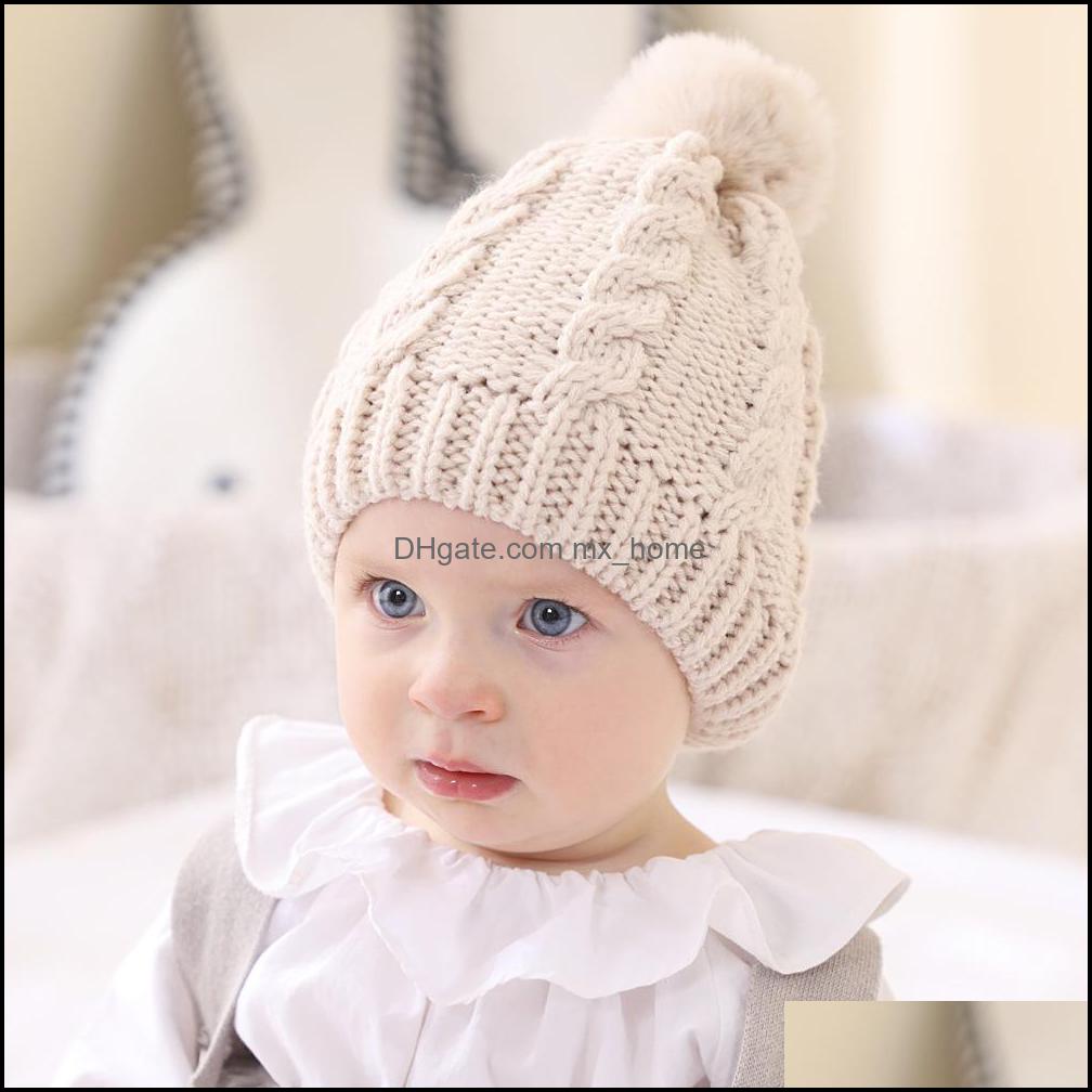 

Caps Hats M377 New Autumn Winter Baby Kids Knitted Hat Wool Ball Beanies Boys Girls Children Knit Cap Warm Drop Delivery Mxhome Dhhup, Khaki