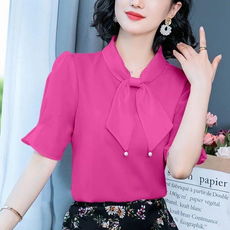 

Women's Blouses & Shirts Blouse Women Shirt Women's Bubble Sleeve Chiffon 2022 Summer Blusas Mujer De ModaWomen's, White