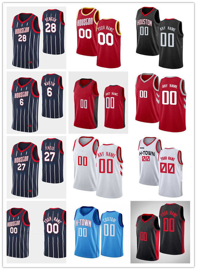 

75th Custom Men Jersey Women Youth 28 Alperen Sengun Hakeem 34 Olajuwon Daniel 27 Theis Kenyon 6 Martin Jr. Houston''Rockets''Basketball Jerseys, Color