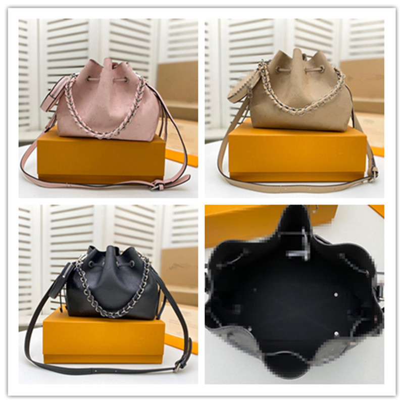 Designer Handbags BELLA Mahina perforated calf leather Bag Single Shoulder Removable Adjustable Straps Chain Silver-color hardware Tote Bags