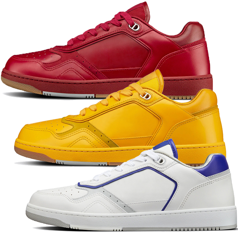 

B27 Low Designer Gray White World Tour Yellow Red Men's Running Shoes Beige Smooth Leather Oblique Trainers Women Sneakers 3SN272ZLO_H161