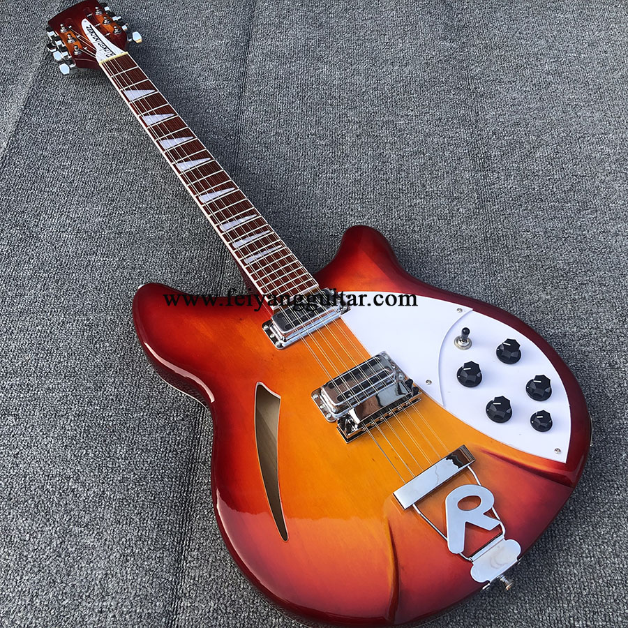

Factory direct 360 electric guitar 12-string guitar half-empty core electric guitar rosewood fingerboard neck maple 3 spell Korea accessories postage