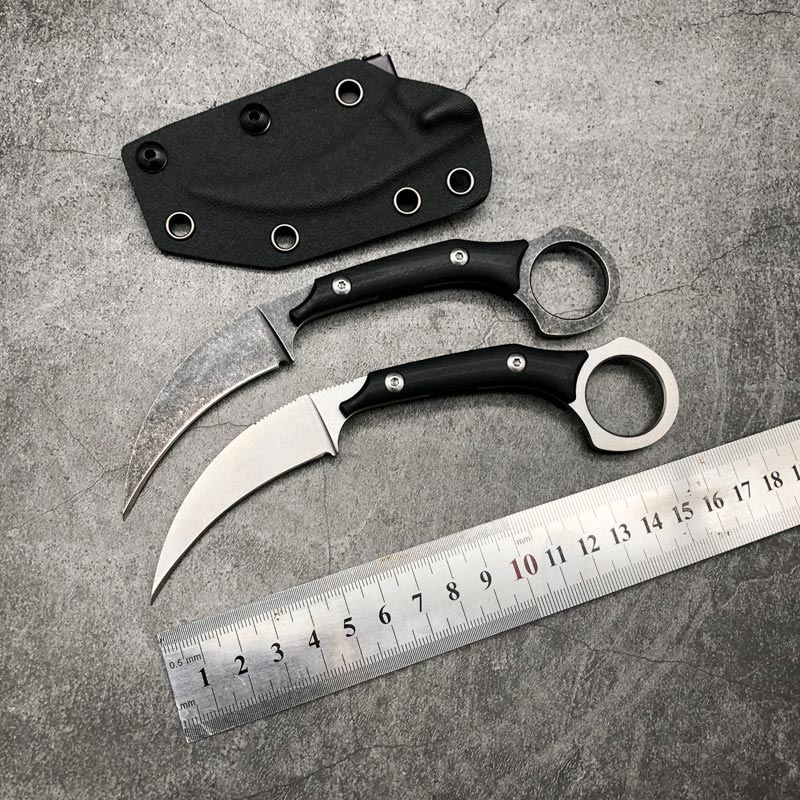 

Bastinelli Claw knives straight knife fixed blade with Kydex sheath hunting outdoor camping Military Tactical Gear Defense combat EDC Pocket sharp knives