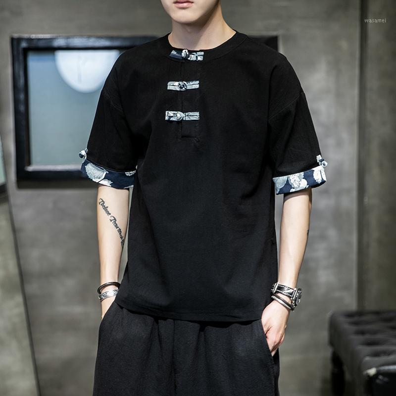 

Men's Casual Shirts Summer Shirt Style Short Half-Sleeve Loose Personality Cotton-linen Pure Blouse Top Streetwear Camisa Masculina, Black