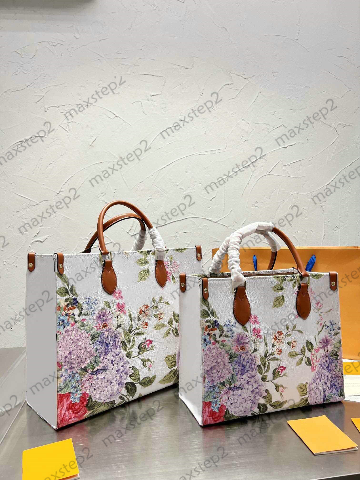 

M21233 Onthego totes 22ss Autumn Winter Floral MM PM bags Spring in the City Embossed grained leather Luxury designer Bag On The Go Women handbags Tote, Customize