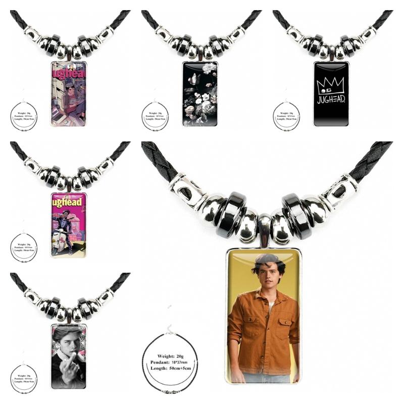 

Pendant Necklaces For Schoolgirl Maxi Tv Riverdale Jughead Jones Glass Cabochon Necklace Rectangle Fashion Black Hematite