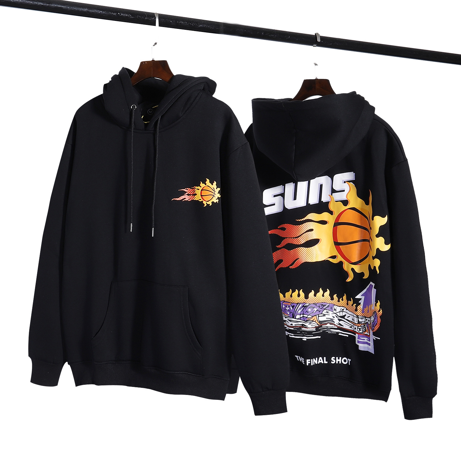 

Autumn and winter new basketball team hip hop men's and women's lovers' hoodie, Orange