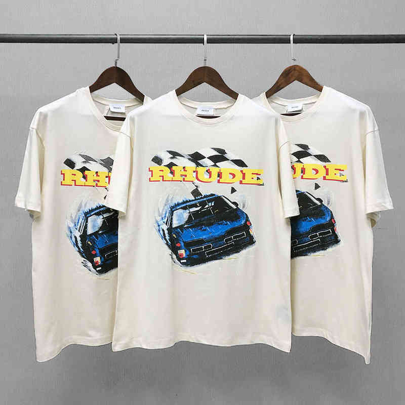 

Rhude T-shirt Personality Racing Short Sleeves High Street Trend Hip-hop Men and Women Couple