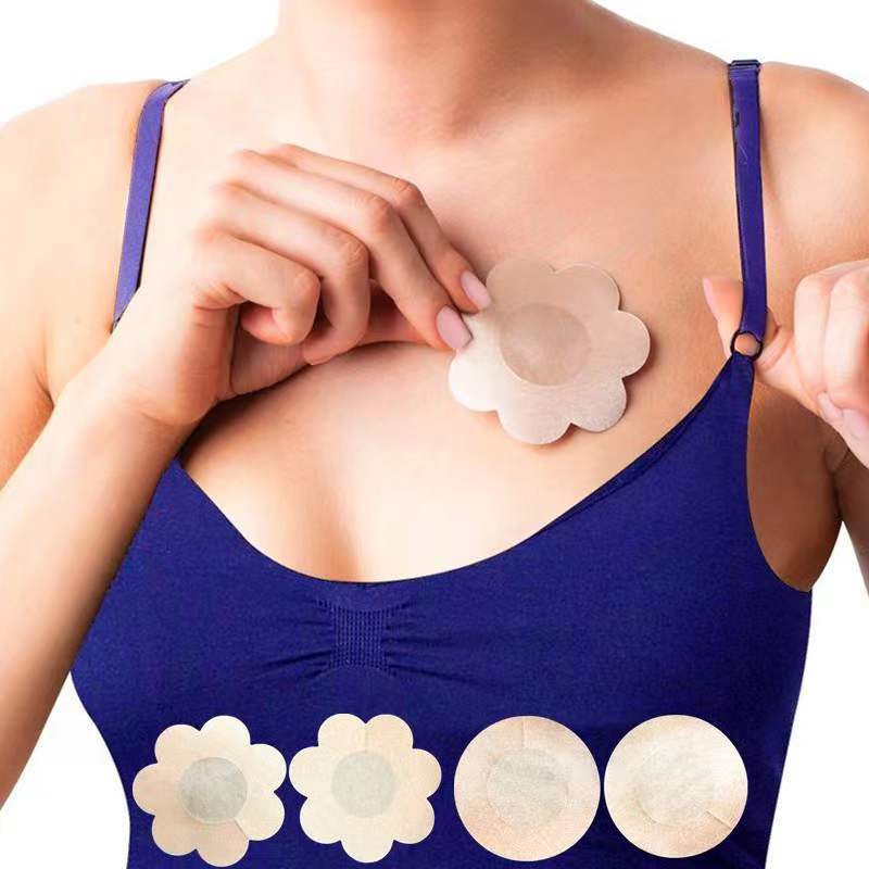 

Breast Pasties 5 Pairs a Bag Nipple Covers For Women Disposable Invisible & Natural Satin Nipple Stickers Petals