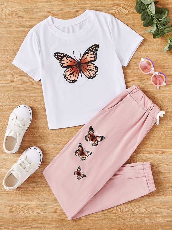 

Girls Tee & Sweatpants SHE, Multicolor